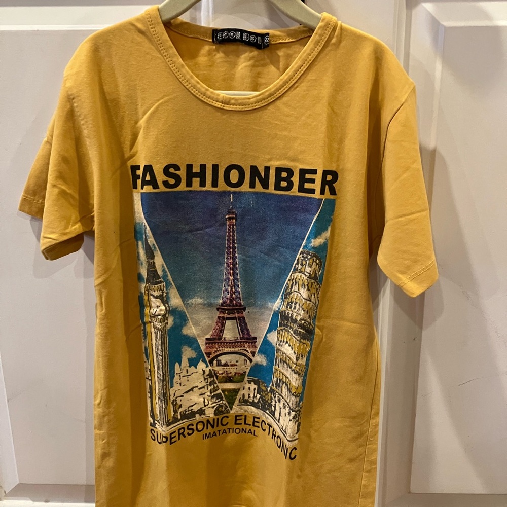 Yellow 'Fashionber' Graphic Kids Tee - Unbranded